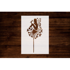 Fairy & Dandelion Wish Stencil, Reusable & Sturdy, 8.5" x 11", Custom Fantasy Art Template