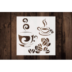 Custom Cut Stencil VC-28 for Coffee Cup Design - 5.5x5.5 Arts & Crafts