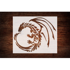 Dragon Myth Fairytale Medieval Stencil 5" x 6" - Enchanting Design for Fantasy Crafts