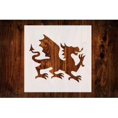 12-Inch Welsh Dragon Style Design Stencil, Reusable Mylar Cutout for Sign Art, Crafts & DIY Projects