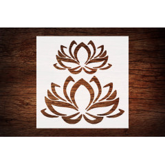 Reusable Lotus Flower Stencil 5.5" x 5.5" - Serene Botanical Design for Peaceful Crafts