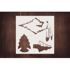 Native Arrowhead Feather Stencil, 5.5 x 5.5 Inches - Embrace Cultural Elegance in Your Art and Decor