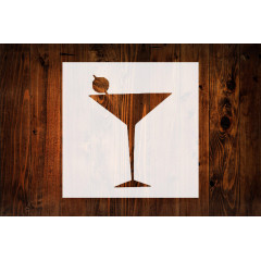 Martini Glass Stencil, 4-Inch, Beautiful Design, Quality Reusable Stencil for Painting, Crafts, and Decor for Walls, Fabric & Furniture, Recyclable DIY Tool