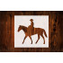 Cowboy on Horse Style Design Stencil, 4-Inch, Reusable Mylar Cutout, for Sign Art, Crafts & DIY Projects