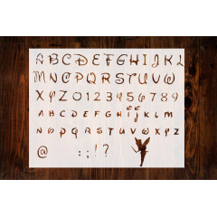 Cartoon Alphabet Letters Font Stencil, 11" x 8.5" for Art, Crafts & DIY Projects