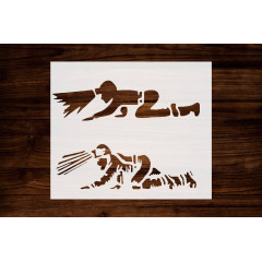 Crawling Coal Miner Stencil, Reusable & Sturdy, 8.5" x 11", Ideal for Crafting & Memorial Artwork