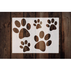 Dog Paw Prints Stencil 8.5 x 11 - Cute Design for Pet Lovers, Easy to Use