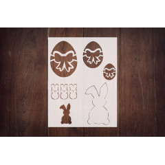 Reusable Easter Egg & Bunny Stencil 8.5" x 11" - Custom Holiday Design for Festive Crafts