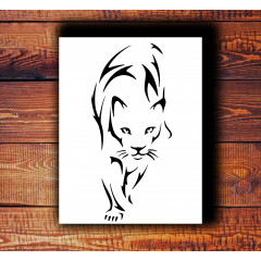 Reusable Stencil Cat Kitten Cougar Mountain Lion Custom 8.5"x11" Stencil Sheet Logo Cut Stencil Sheet - Arts and Crafts Material for Airbrush Painting