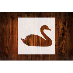 Swan Style Design Stencil, 4-Inch, Reusable Mylar Cutout for Sign Art, Crafts & DIY Projects