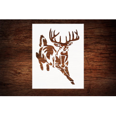 Reusable Buck White-Tailed Deer Stencil 8.5" x 11" - Custom Hunting Theme Design for Outdoor Crafts