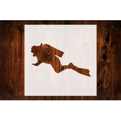 Scuba Diver Stencil 4 - Reusable for Walls, Fabric & Furniture - DIY Tool