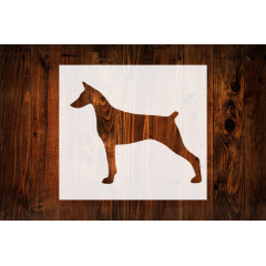 Doberman Style Design Stencil, 8-Inch, Reusable Mylar Cutout for Art, Crafts & DIY Projects