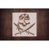 Reusable Skull Pirate Stencil 5.5" x 5.5" - Custom Adventurous Design for Themed Crafts