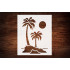 Reusable Palm Trees, Beach, Sun & Moon Stencil 8.5" x 11" - Idyllic Scenery Design for Creative Projects