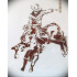 Cowboy Bullrider Logo Stencil - 10mm Mylar, Reusable for Airbrush & Crafts