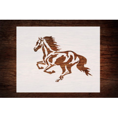 Reusable Running Horse Stencil 11" x 8.5" - Custom Equine Design for Dynamic Crafts