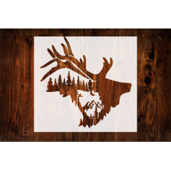 Bull Elk Stencil, Reusable 10 mil Mylar, for Airbrush, Murals, Tees, and More, DIY Art & Craft Supplies STENCILAIR