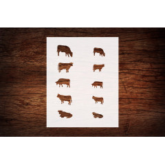 Reusable Cow Stencil 8.5x11 - Custom Farm Design for Rustic Crafts