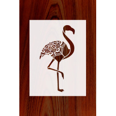 Reusable Flamingo Stencil for DIY Crafts - Mylar Design for Walls & Furniture