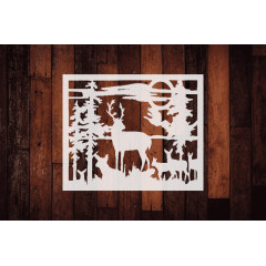 Custom Stencil 5 x 5 Deer Wildlife Animal