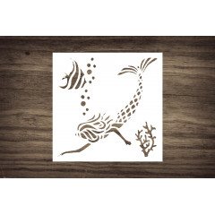 Nautical Mermaid Stencil - Create Underwater Magic in Your Art and Crafts - 5.5 x 5.5 Inches