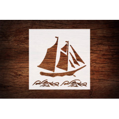 Custom Nautical Ship & Sailing Stencil 5.5" x 5.5" - Maritime Design for Ocean-Inspired Crafts