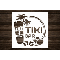 Reusable Tiki Bar Logo Stencil - Clear Plastic 5.5x5.5in for Crafts, Scrapbooking, Painting, Crafts, Airbrushing, Decorating Rooms - Durable & Flexible