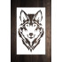 Wolf Logo Stencil 5x8 - Reusable Clear Plastic for Crafts & Scrapbooking