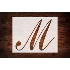 Reusable Large Script Cursive Letter M Stencil 11" x 8.5" - Custom, Elegant Design for Personalized Crafts