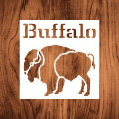 Buffalo Logo Stencil 5.5 - Reusable for Airbrush, Scrapbooking & Crafts