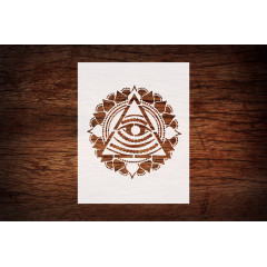 Reusable Third Eye & Pyramid Chakra Stencil 8.5" x 11" - Custom, Spiritual Design for Yoga and Meditation Crafts