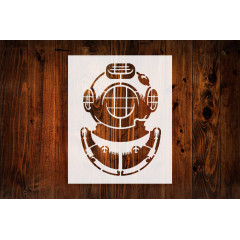 Navy Dive Helmet Stencil, Diver Helmet 8.5 x 11 Custom Stencil, Perfect for Maritime Art & DIY Projects