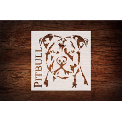 Reusable Dog Pitbull Stencil 5.5" x 5.5" - Custom Animal Design for Pet-Themed Crafts