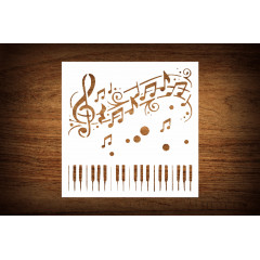 Musical Harmony Stencil - for Art, Crafts, and DIY Projects - 5.5 x 5.5 Inches