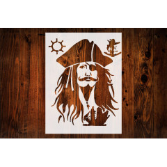 Captain Jack Sparrow Stencil Template, Reusable 10 mil Mylar, for DIY Art, Scrapbooking, Wall Painting & More