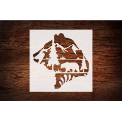 Bear Wildlife Animal Stencil 5.5" x 5.5" - Custom Design for Nature-Inspired Crafts