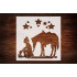 Custom Western Cowgirl & Horse Stencil 5.5" x 5.5" - Precision-Cut for Crafting and Decor