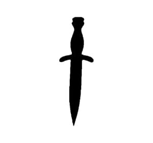 Generic Dagger Stencil, Reusable, Precision-Cut Mylar, 4-Inch, Ideal for Gothic Crafts and Halloween Decor, White