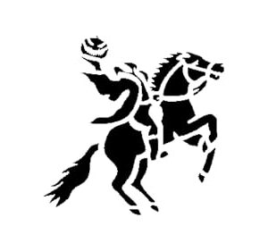 Generic Headless Horseman Stencil, Reusable, Durable Mylar, 8x8 Inch, Perfect for Halloween Crafts and Decor, White