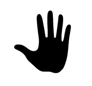Generic Hand Stencil, Reusable, Precision-Cut Mylar, 4-Inch, Perfect for Educational and Artistic Projects, White