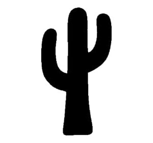 Generic Cactus Stencil, Reusable, Precision-Cut Mylar, 4-Inch, Ideal for Botanical-Themed Crafts and Home Decor, White