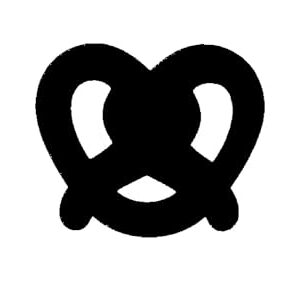 Generic Pretzel Stencil, Reusable Mylar, 4-Inch, Perfect for Food-Themed Crafts and Kitchen Decor, White