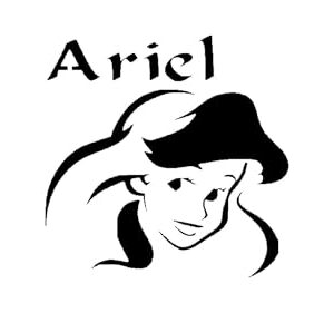 Princess Ariel Mermaid Stencil for Painting, Reusable Template, 5.5x5.5 Inch, Durable Plastic for Crafting and Decorating
