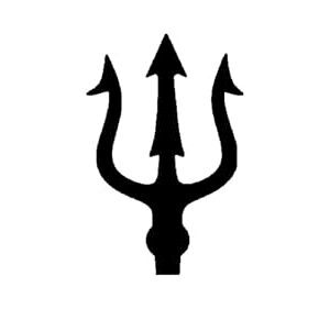 Generic Poseidon Neptune Trident Stencil, Mini Reusable Plastic Template, 2x3 Inch, Durable for Mythology-Themed Crafts and Decor, White