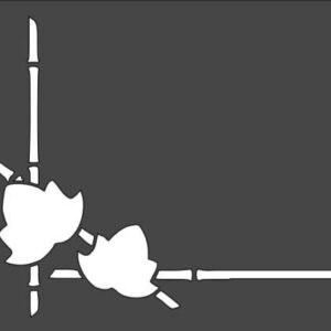 Stencil Leaf Bamboo Corner, Plastic Reusable