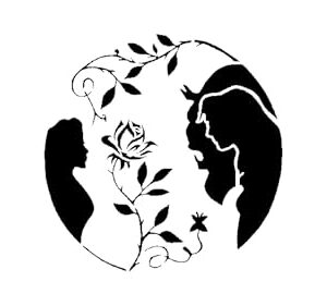 Generic Princess Beauty & Beast Stencil, 8x8 Inch, Reusable Plastic, Fairy Tale Crafting and Home Decor, DIY Storybook Projects, White