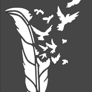 Stencil Birds Flying Feather, Plastic Reusable