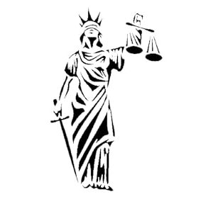 Generic Lady Justice Stencil, Reusable Plastic Template, 5x8 Inch, Durable for Legal and Educational Crafts, White