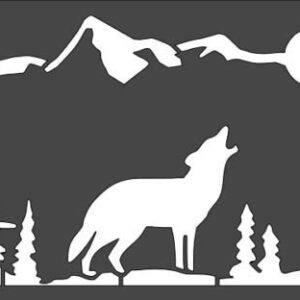Stencil Wolf Moon Mountains Forest, Plastic Reusable